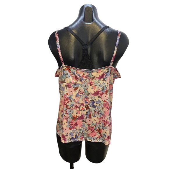 NWT Johnny Was Vintage Sheer Floral Pink Blouse w/Ruffled Collar Size L - Picture 10 of 13